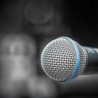 Microphone on debate podium
